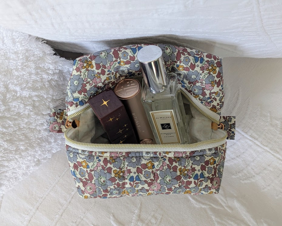 Boxy Quilted Zippered Pouch Maude