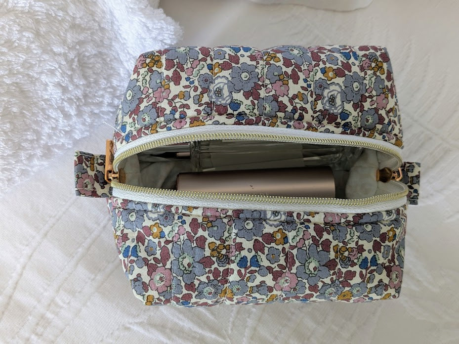 Boxy Quilted Zippered Pouch Maude