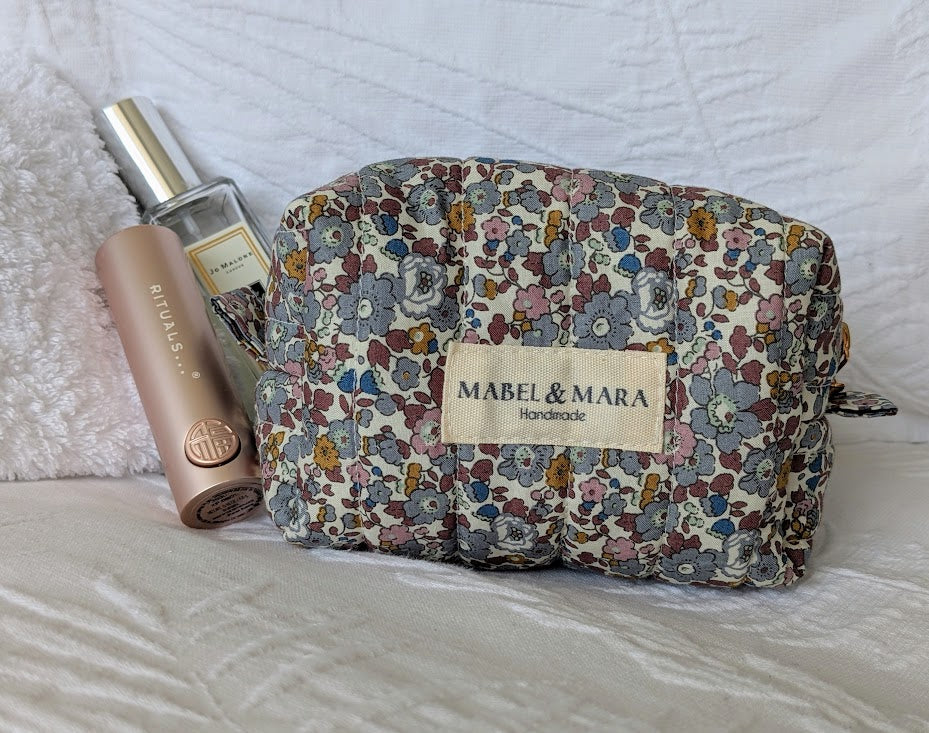 Boxy Quilted Zippered Pouch Maude