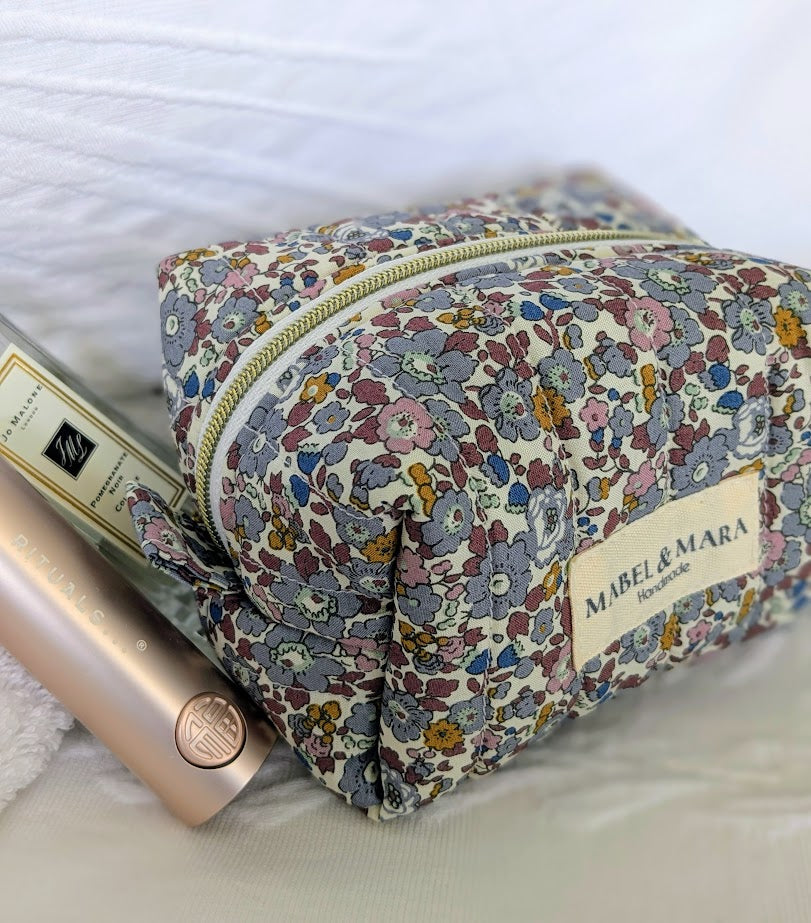 Boxy Quilted Zippered Pouch Maude