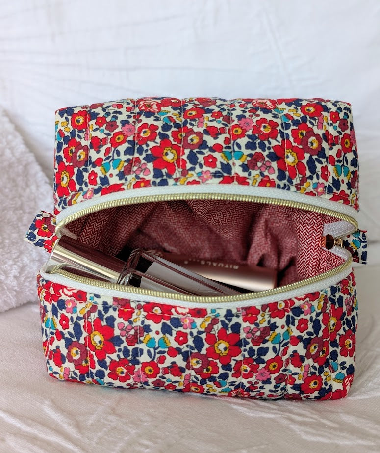 Boxy Quilted Zippered Pouch Molly