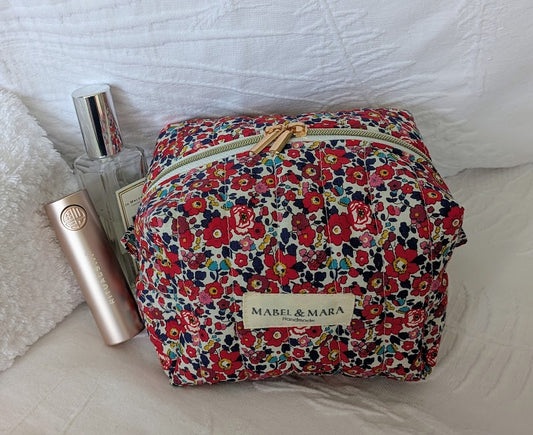 Boxy Quilted Zippered Pouch/Case Molly