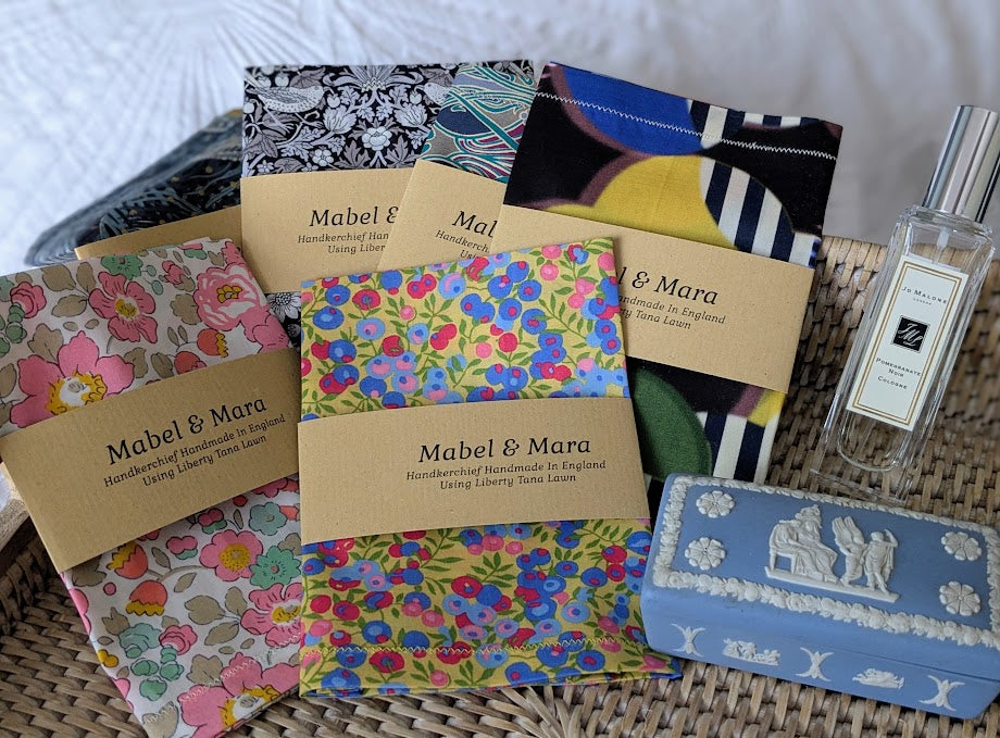 Liberty Tana Lawn Handkerchief Strawberry Thief Black