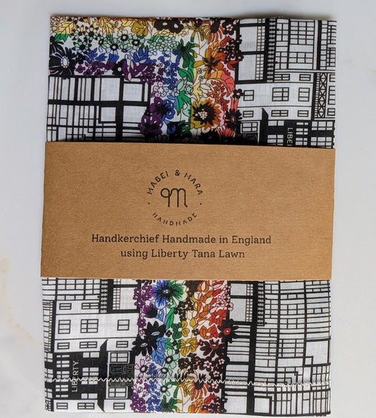 Handkerchief Liberty Tana Lawn -Tudor Belle Rainbow