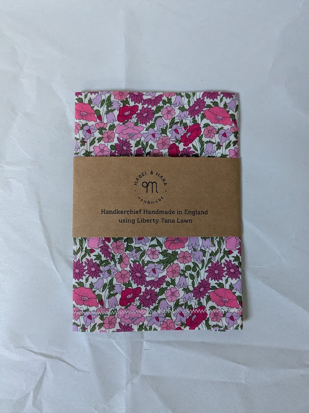 Liberty Tana Lawn Handkerchief Poppy Forest Pink
