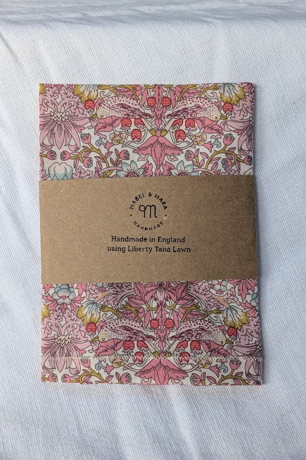 Liberty Tana Lawn Handkerchief Strawberry Thief Pink