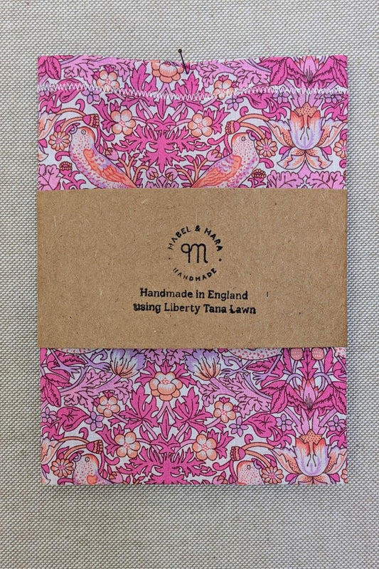 Handkerchief Liberty Tana Lawn - Strawberry Thief Pink Neon