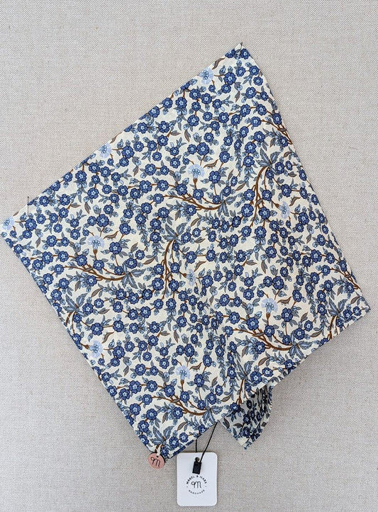 Square Bandana Scarf made with Liberty Tana Lawn Elysian Blue