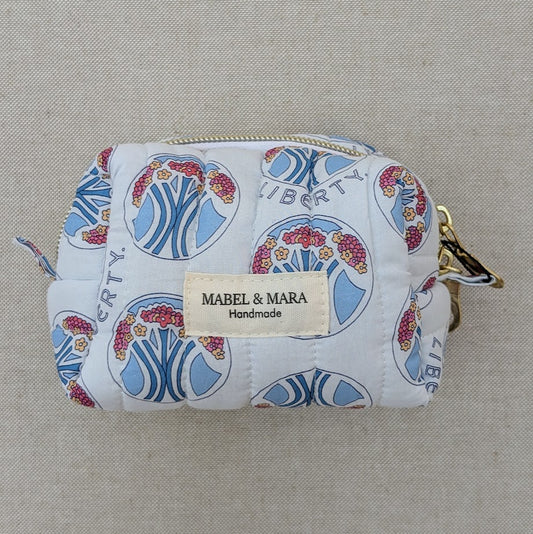 Boxy Quilted Zippered Pouch/Case Mauverina Liberty Tana Lawn
