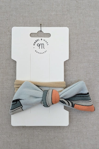 Fabric Hair Bow on Stretch Band in variety of fabric choices