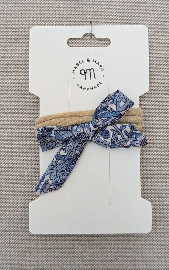 Fabric Hair Bow on Stretch Band in variety of fabric choices