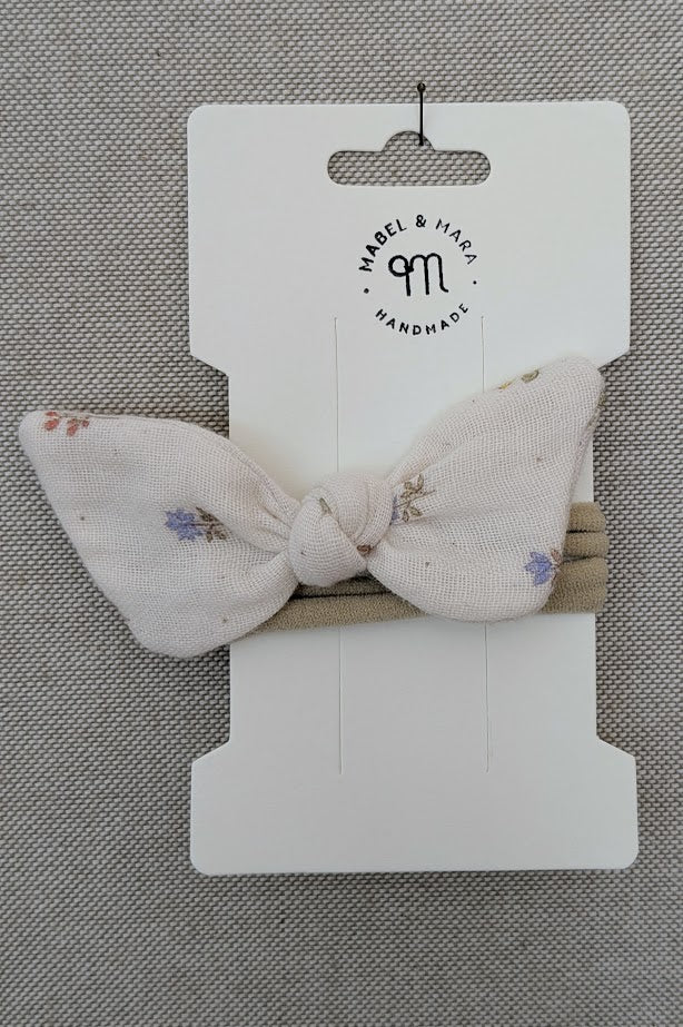 Fabric Hair Bow on Stretch Band in variety of fabric choices