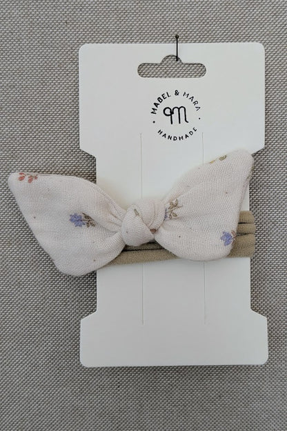 Fabric Hair Bow on Stretch Band in variety of fabric choices