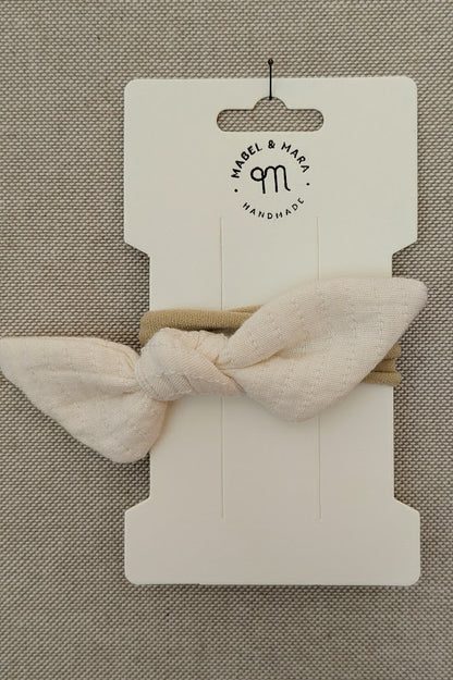 Fabric Hair Bow on Stretch Band in variety of fabric choices