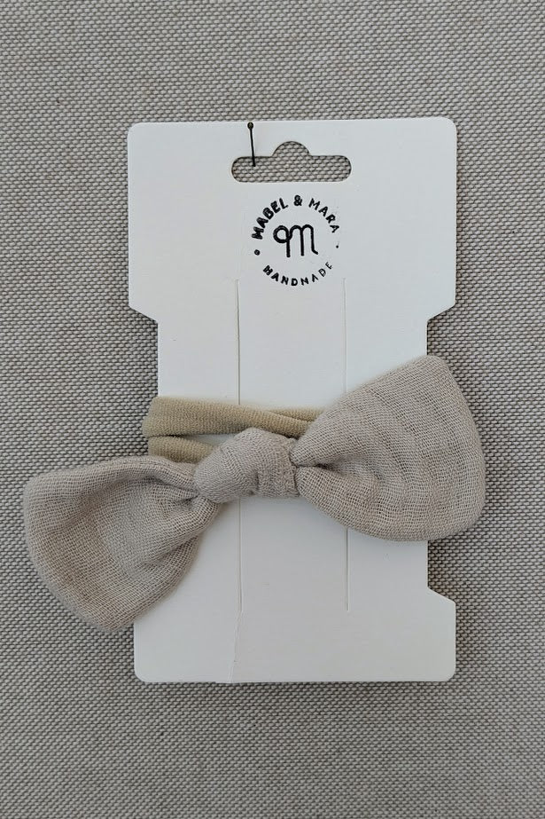 Fabric Hair Bow on Stretch Band in variety of fabric choices