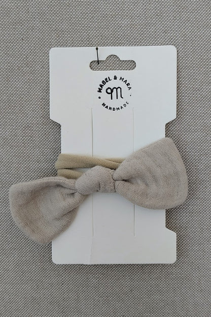 Fabric Hair Bow on Stretch Band in variety of fabric choices