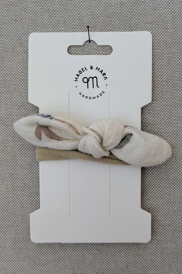 Fabric Hair Bow on Stretch Band in variety of fabric choices