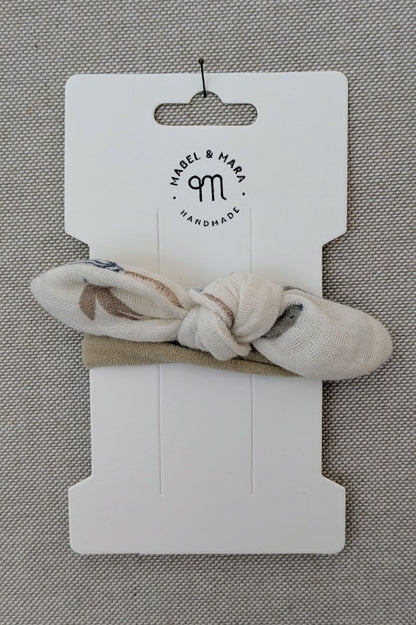 Fabric Hair Bow on Stretch Band in variety of fabric choices