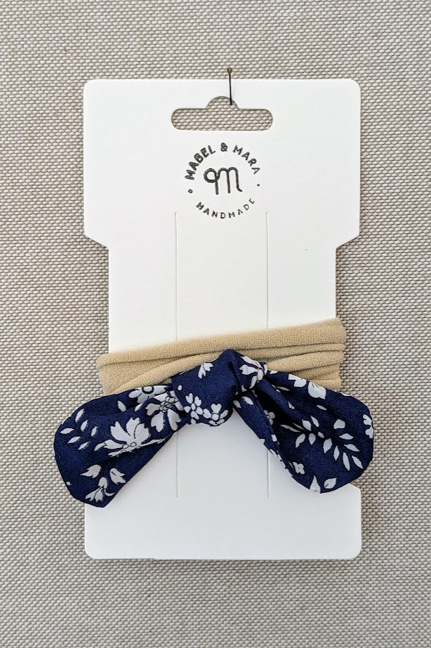 Fabric Hair Bow on Stretch Band in variety of fabric choices
