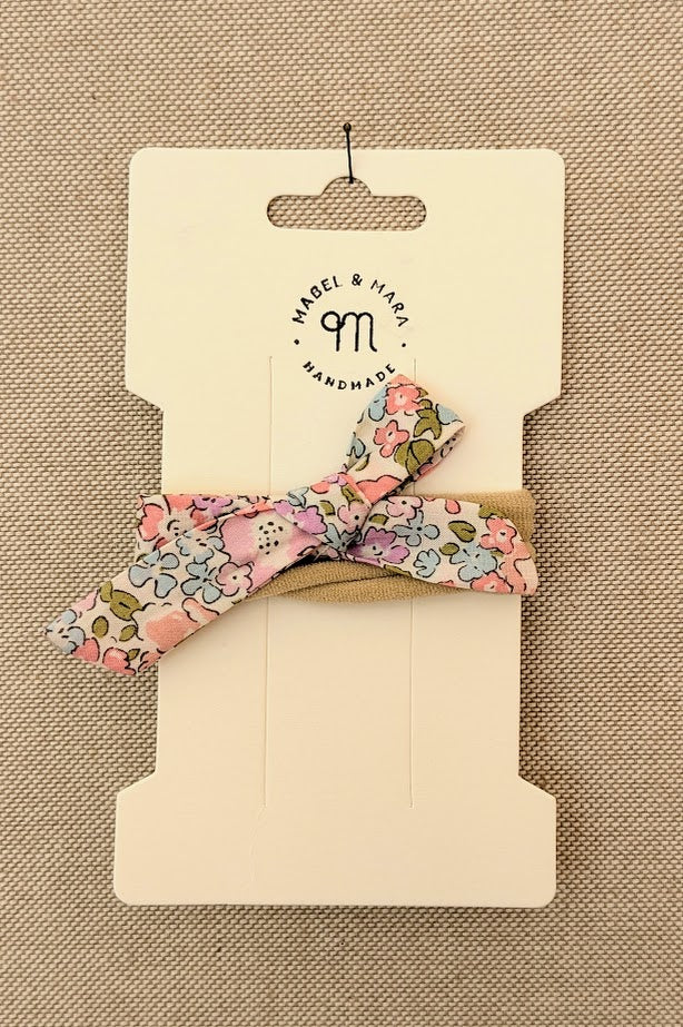 Fabric Hair Bow on Stretch Band in variety of fabric choices
