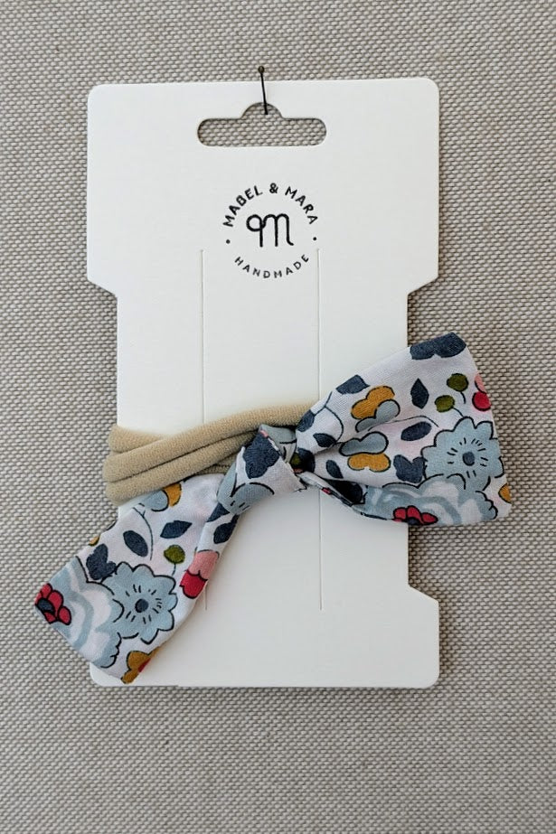 Fabric Hair Bow on Stretch Band in variety of fabric choices