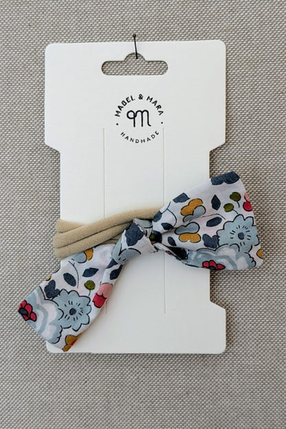 Fabric Hair Bow on Stretch Band in variety of fabric choices