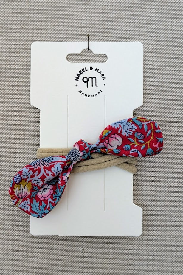 Fabric Hair Bow on Stretch Band in variety of fabric choices