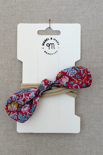 Fabric Hair Bow on Stretch Band in variety of fabric choices