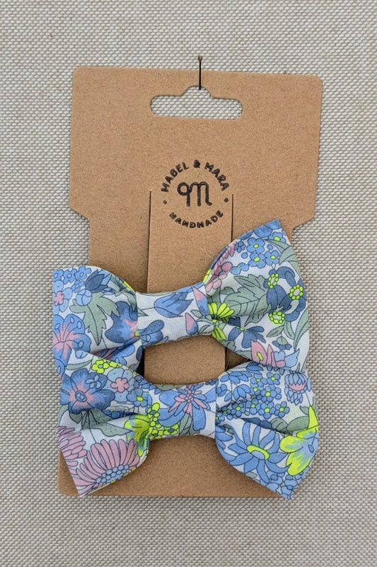Traditional Hair Bows Pair Liberty Tana Lawn on alligator clips