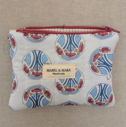 Quilted Zipper Purse/Case in a choice of fabric designs