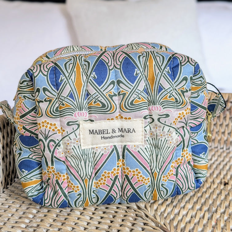 Boxy Quilted Zippered Pouch/Case Liberty Tana Lawn Ianthe Pink
