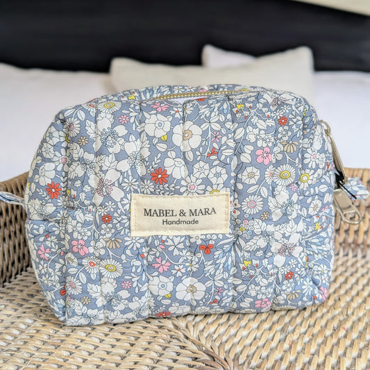 Boxy Quilted Zippered Pouch/Case  Liberty Tana Lawn June's Meadow