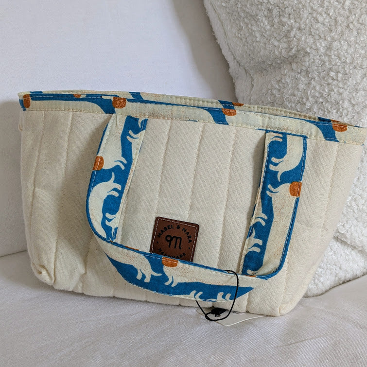 Quilted Small Tote Bag/Case in a variety of fabric prints