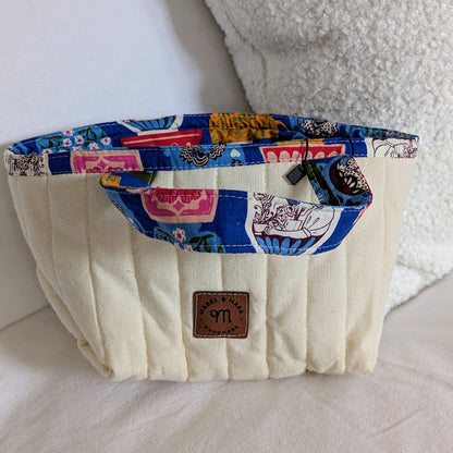 Quilted Small Tote Bag/Case in a variety of fabric prints