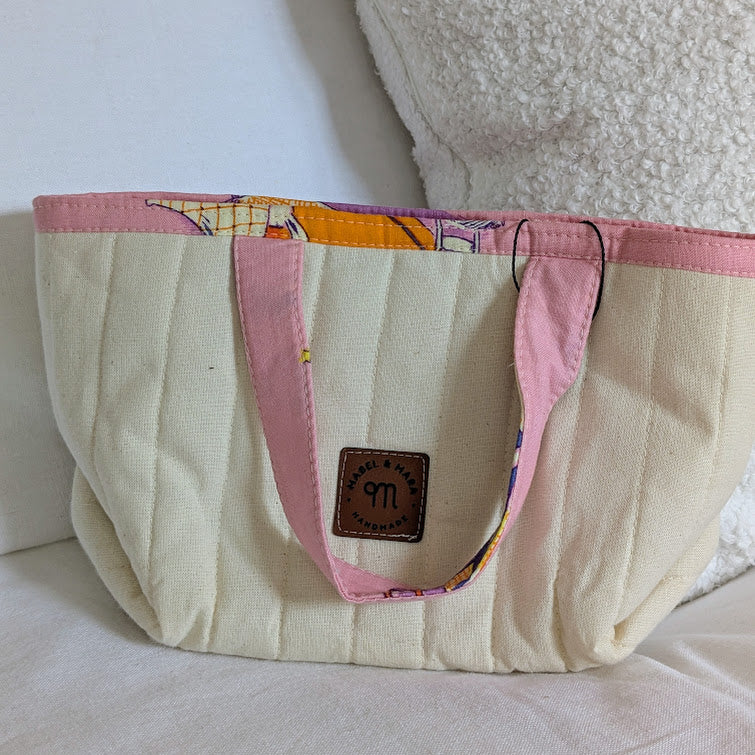 Quilted Small Tote Bag/Case in a variety of fabric prints