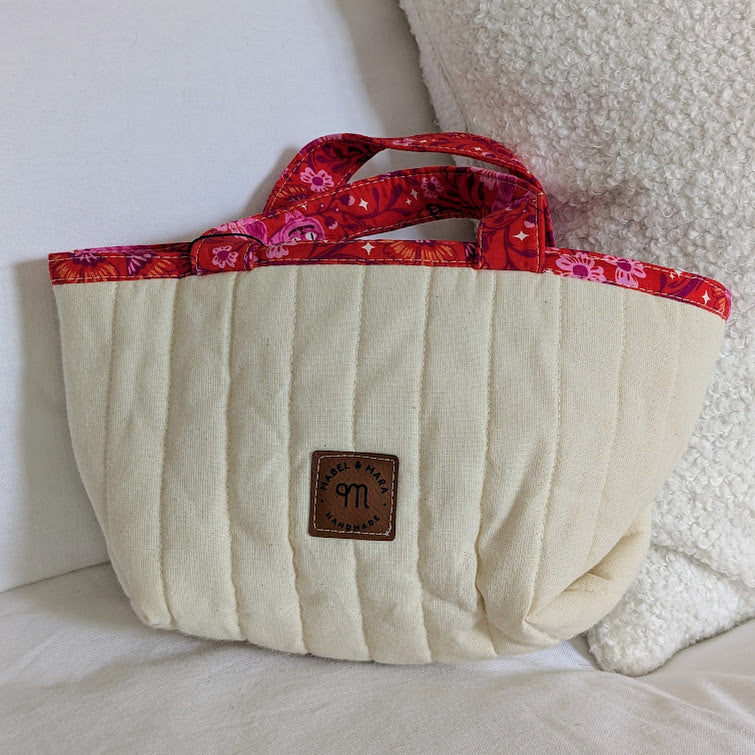 Quilted Small Tote Bag/Case in a variety of fabric prints