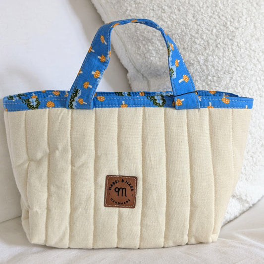 Quilted Small Tote Bag/Case in a variety of fabric prints
