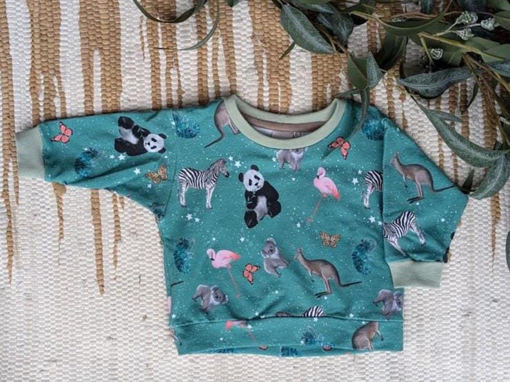Children's Sweatshirt  soft cotton French Terry fabric Stars and animals, Koala, Flamingo, Panda, Chameleon -0-6 years-Kid's-Gift