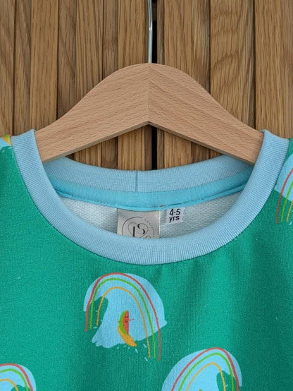 Children's Sweatshirt Surfing Watermelons print on green  -0-6 years