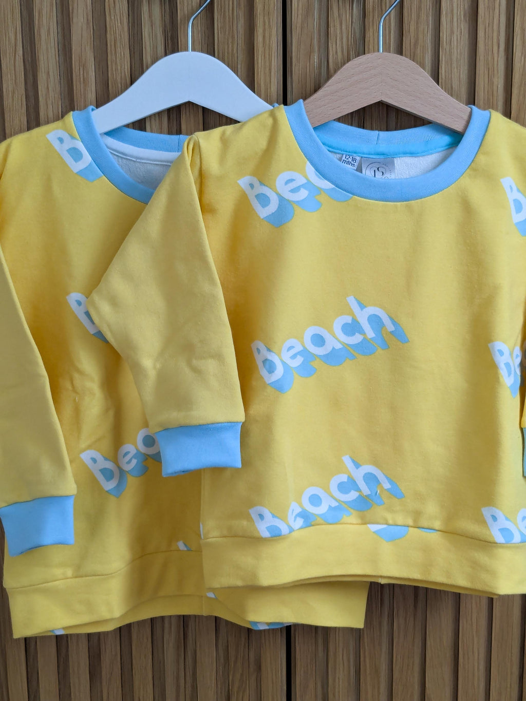 Children's Sweatshirt  soft cotton French Terry fabric fun Beach print in bright  cheerful colour 0-6yr Kid's-Gift-matching sibling