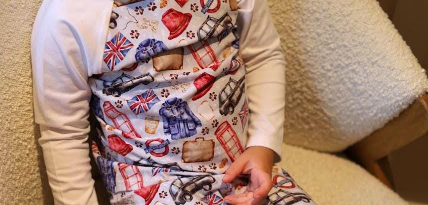 Children's Pyjamas-PJs-top and leggings set 0-6yr Kid's-Children's Gift-matching sibling pyjamas-Fun London Icon print-Unisex-Baby/Toddler