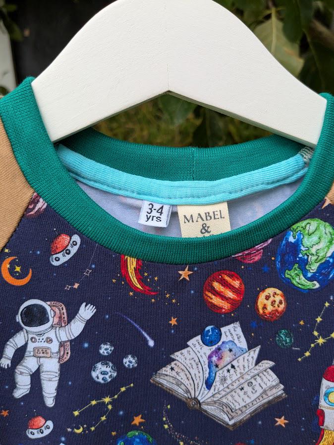 Children's T Shirt Astronaut in Space print 0-6yr Kid's-Children's Gift-matching sibling T Shirts Fun print-Baby/Toddler Space theme