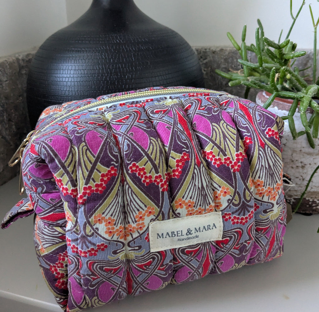 Boxy Quilted Zippered Pouch Liberty Corduroy Ianthe