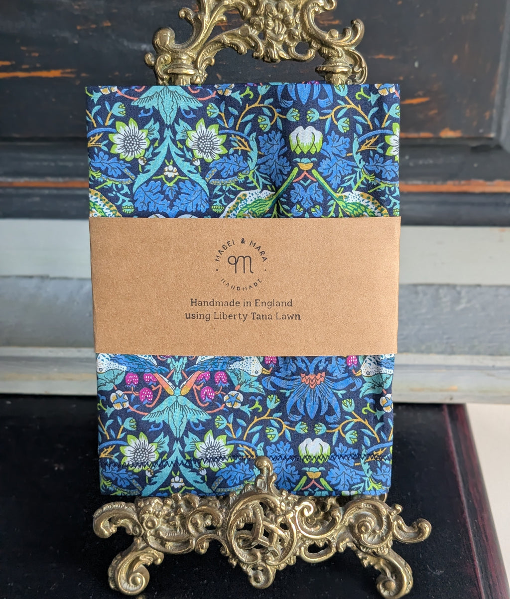 Liberty Tana Lawn Handkerchief Strawberry Thief Navy