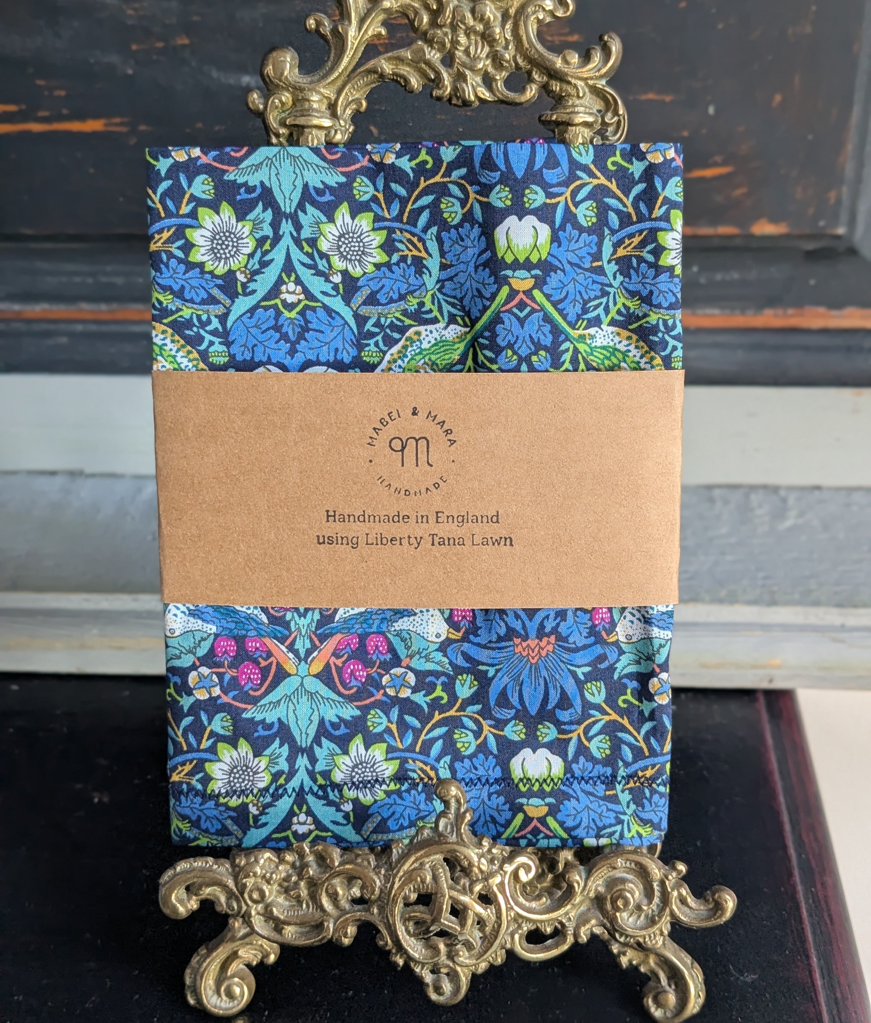 Liberty Tana Lawn Handkerchief Strawberry Thief Navy