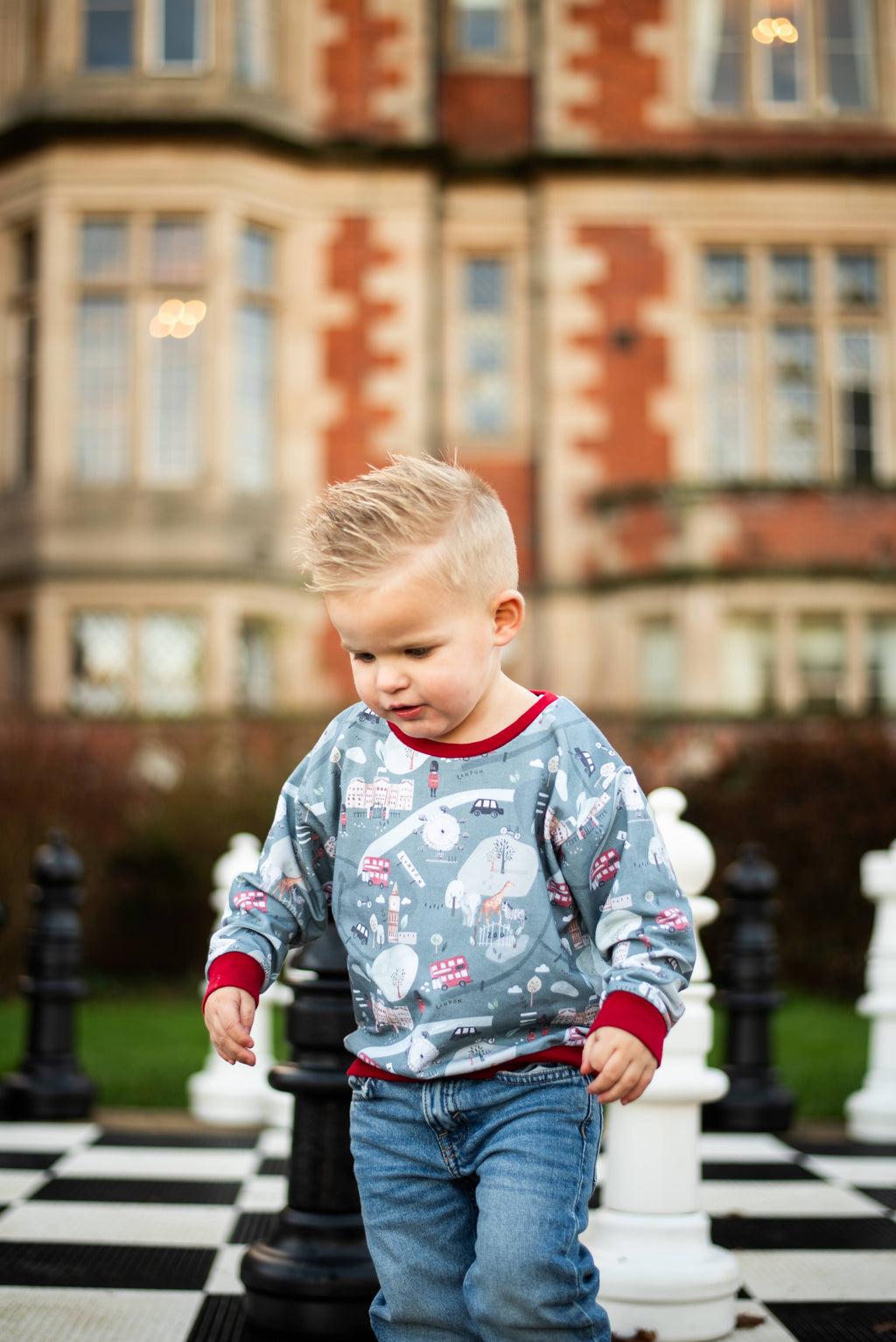 Children's Sweatshirt  soft cotton French Terry fabric In London Theme print -0-6 years-Kid's-Gift